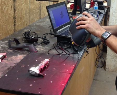  Using a handheld 3D scanner [Source: Fabbaloo] 