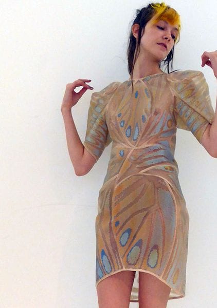  Dress made from 3D prints on fabric [Source: Stratasys] 