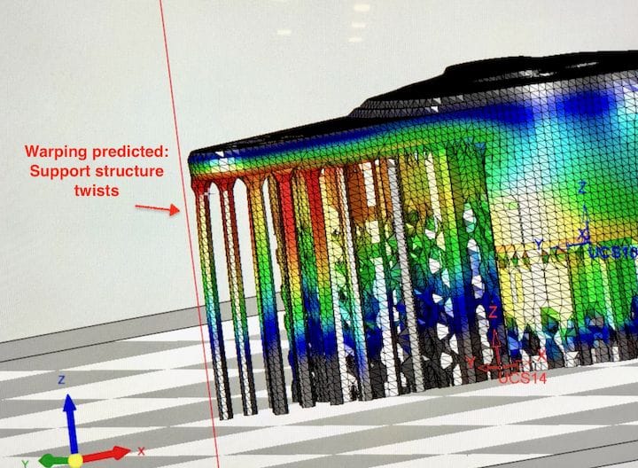  A metal 3D print warp detection by 3DXpert [Source: Fabbaloo] 