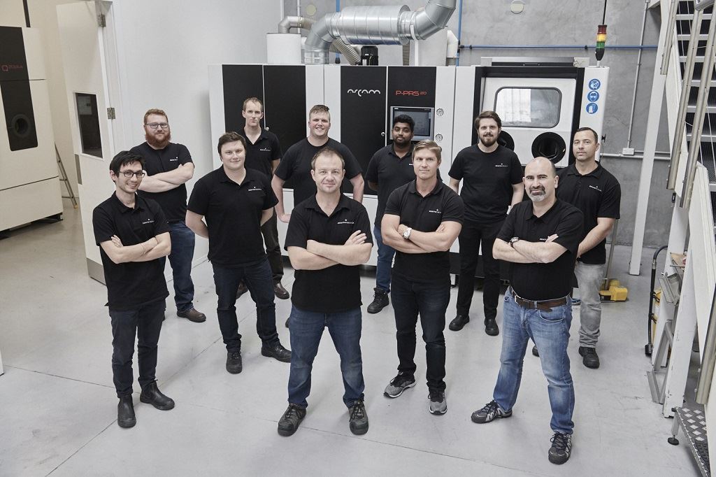  The Zenith Tecnica team with an Arcam EBM system [Image: GE Additive] 