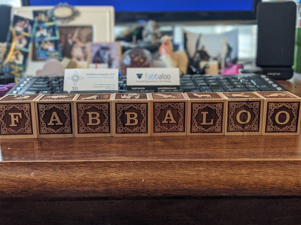 Laser-cut wood blocks will get baby Geo ready to spell Fabbaloo one day! [Image: Sarah Goehrke] 
