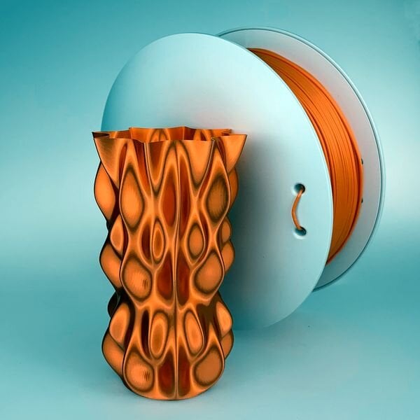  3D print sample made from FIBERSILK METALLIC filament [Source: Fiberlogy] 