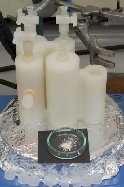  Five connected modules in which to insert chemical ingredients, gas and air pressure. (Image courtesy of Sergey S. Zalesskiy and Leroy Cronin.) 