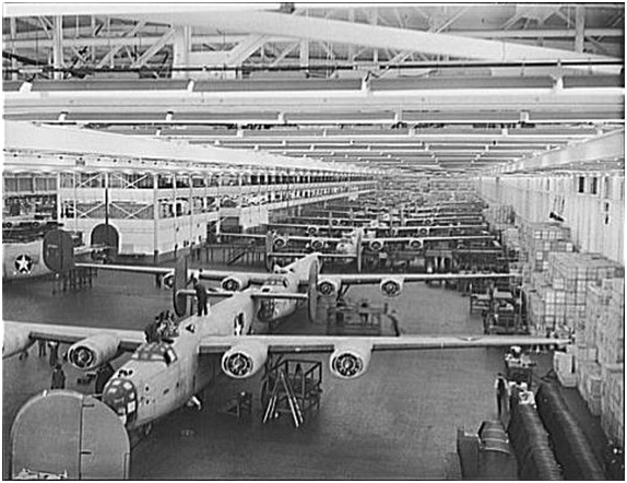 B-24 bombers at Willow Run [Source:  Wikimedia ]
