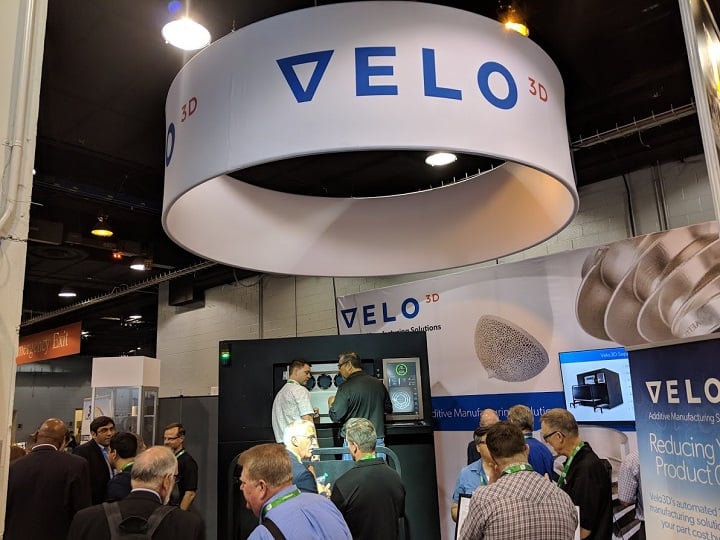  Velo3D had no problem filling its far-off booth in the back of the North Hall 