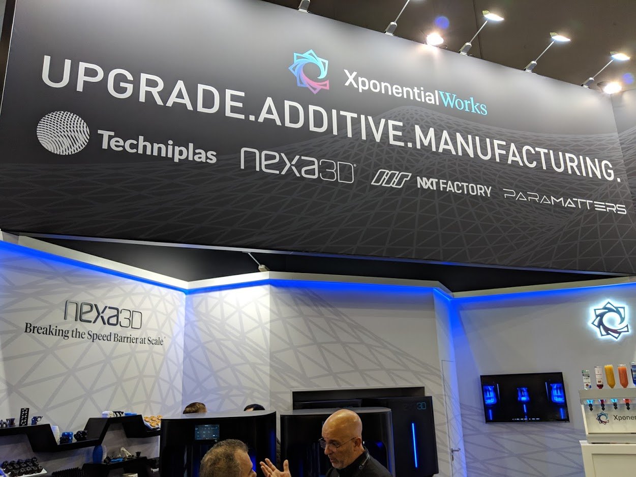  XponentialWorks at formnext 2018 with Techniplas, Nexa3D, NXT Factory, and ParaMatters [Image: Fabbaloo] 