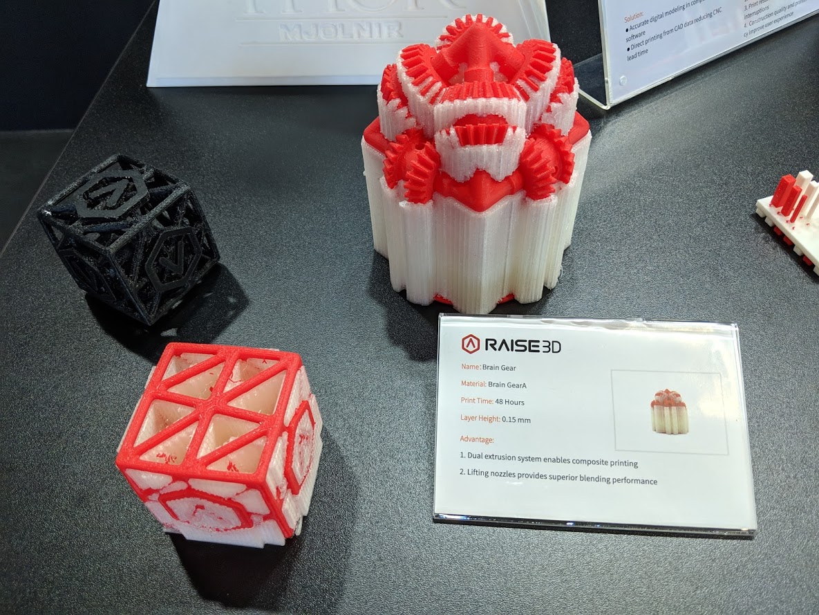  3D printed parts with supports from Raise3D [Image: Fabbaloo] 