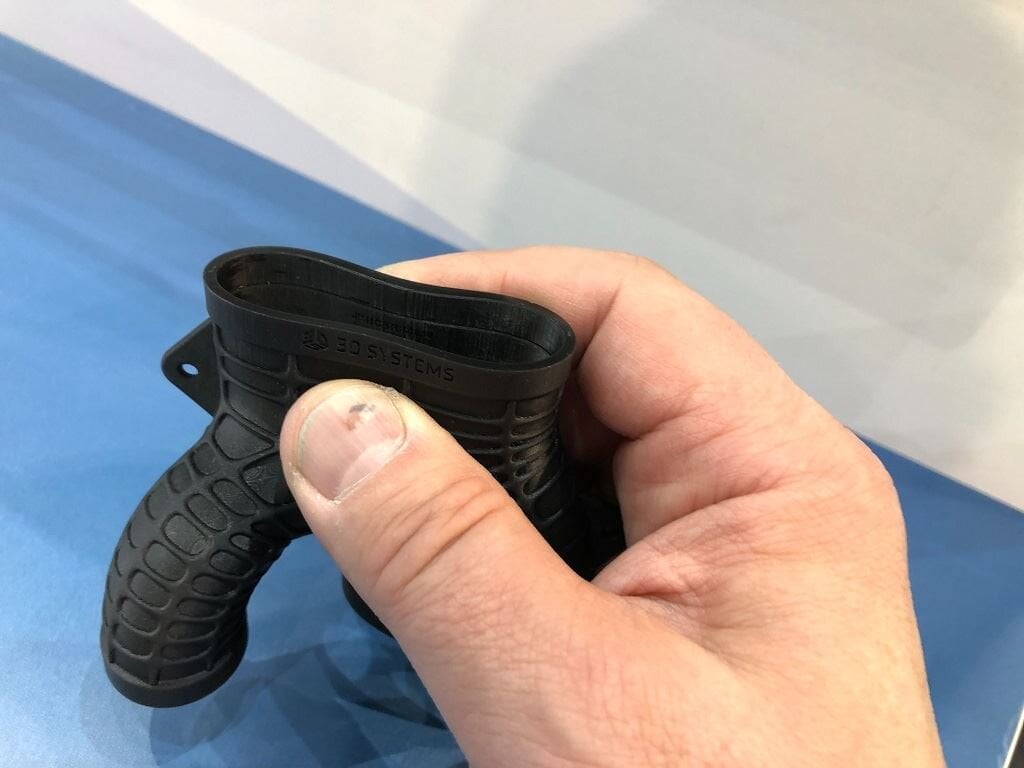  This RUBBER-BLK 10 part shows good flexibility at TCT Show [Image: Fabbaloo] 