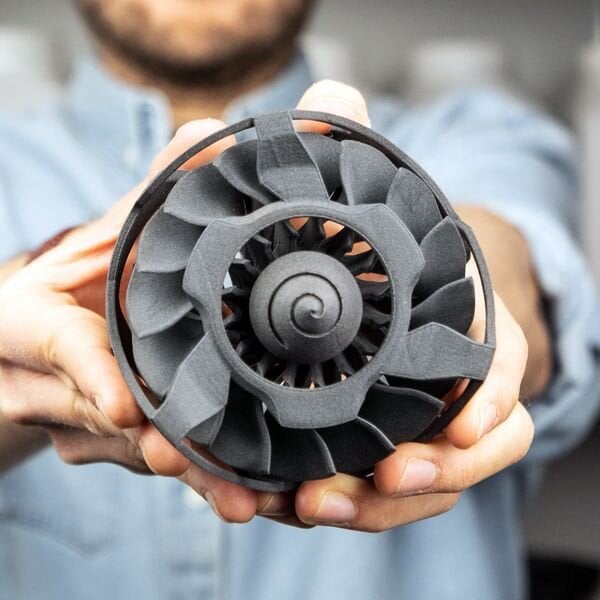  3D printed nylon turbine [Source: Sinterit] 