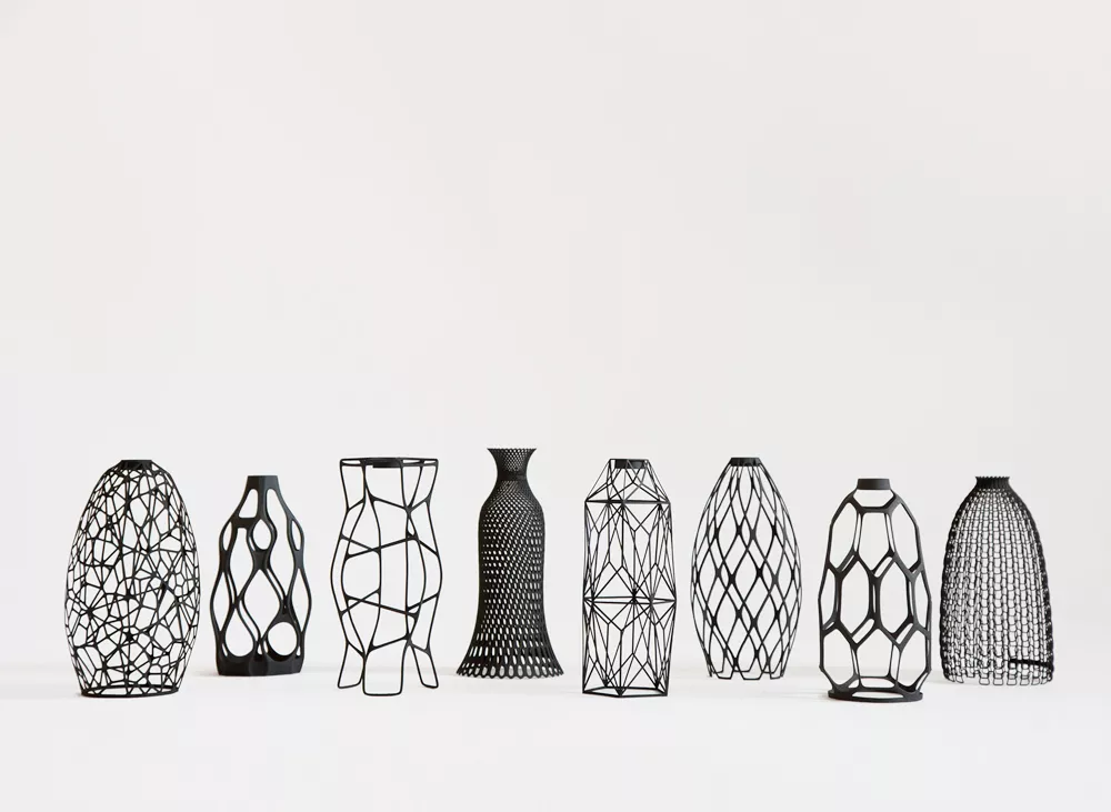 A collection of design vases combining upcycling and 3D printing technology [Source:  Cladio Morelli via Designlibero ]