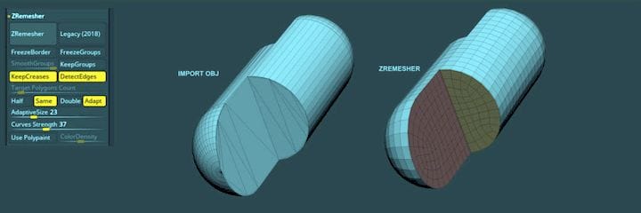  New remesher in ZBrush 2019 [Source; SolidSmack] 