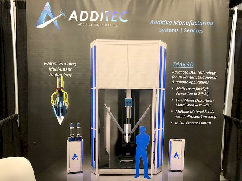  The large-scale 3D metal printer concept from Additec. Note size of the blue guy 