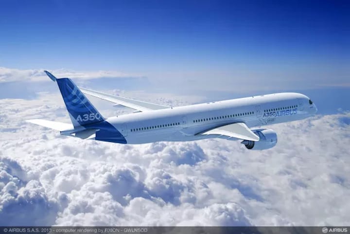  The Airbus A350 XWB will have a number of 3D-printed parts, including a titanium bracket produced by Arconic. (Image courtesy of Airbus.) 
