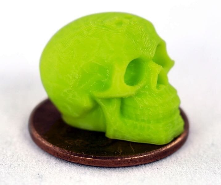  A tiny skull 3D printed with the Aerostruder v2 Micro Tool Head [Image: Aleph Objects] 