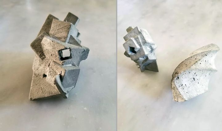  Complex concrete objects cast with two different soluble support materials [Source: Jacob Blitzer] 