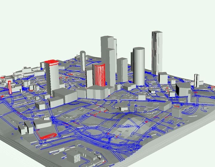  City of London skyscape generated by CADMAPPER is missing significant building detail [Source: Fabbaloo] 