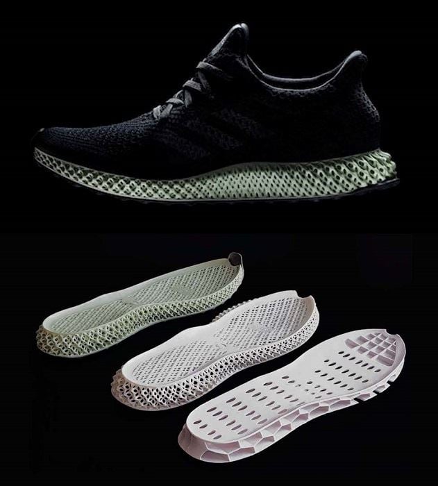  “Here is an example of what I mean by ‘Good artists copy. Great artists steal’. On the bottom you see an injection molded variant of the Adidas Hypercraft 4D midsoles. Production costs are perhaps $1. If the Asian variant boosts better performance, is cheaper and faster to make, you be the judge what this means.  Personally I just love the Asians, because with limited funds and resources, they always get creative and find simple ways for improvements. Thus in a sense, you don’t always need a spacecraft for buying milk, when you can just walk to the store,” says Janne. 