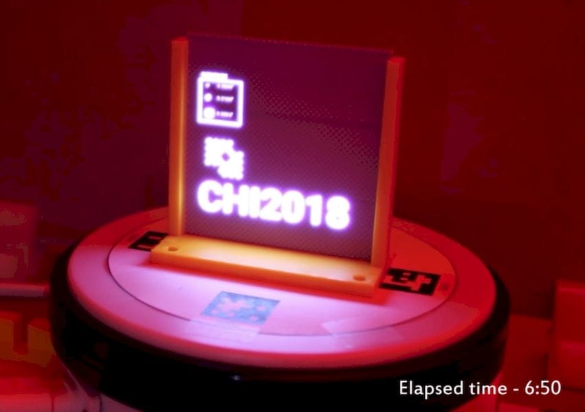  Selectively illuminating a color changing set of 3D printed pixel by MIT. Note elapsed time 