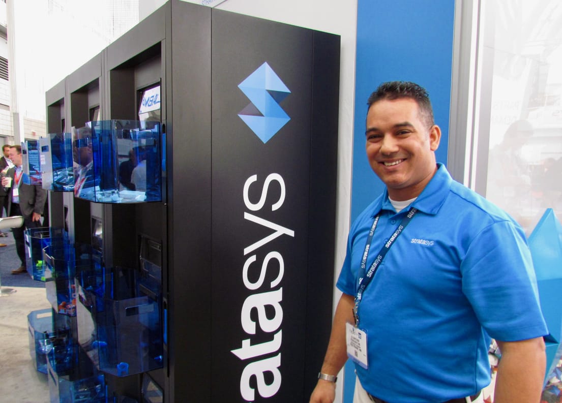  Stratasys' AJ Santiago with the new Continous Build Demonstrator 