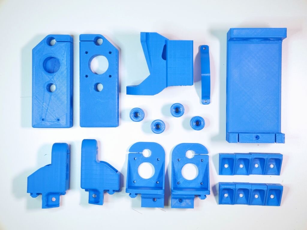  The 3D printed parts for the Dremel CNC [Source: Instructables] 