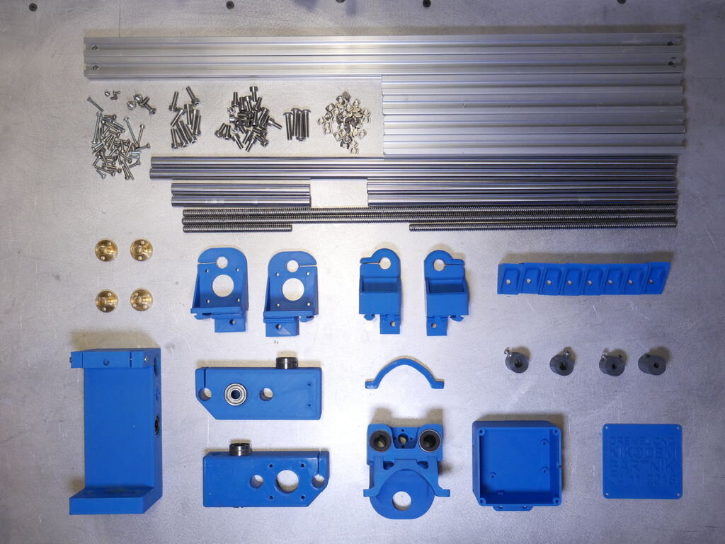  Many of the parts required to assemble the Dremel CNC [Source: Instructables] 