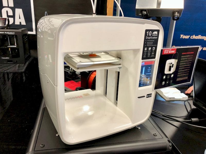  The Wanhao Duplicator 10, a member of a line of desktop 3D printers that has undergone significant feature adds over several year 