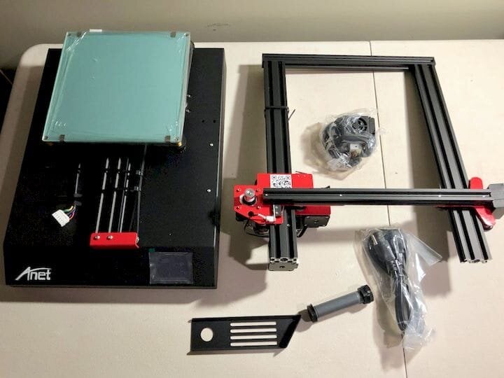  Major components of the ANET ET4 to be assembled [Source: Fabbaloo] 