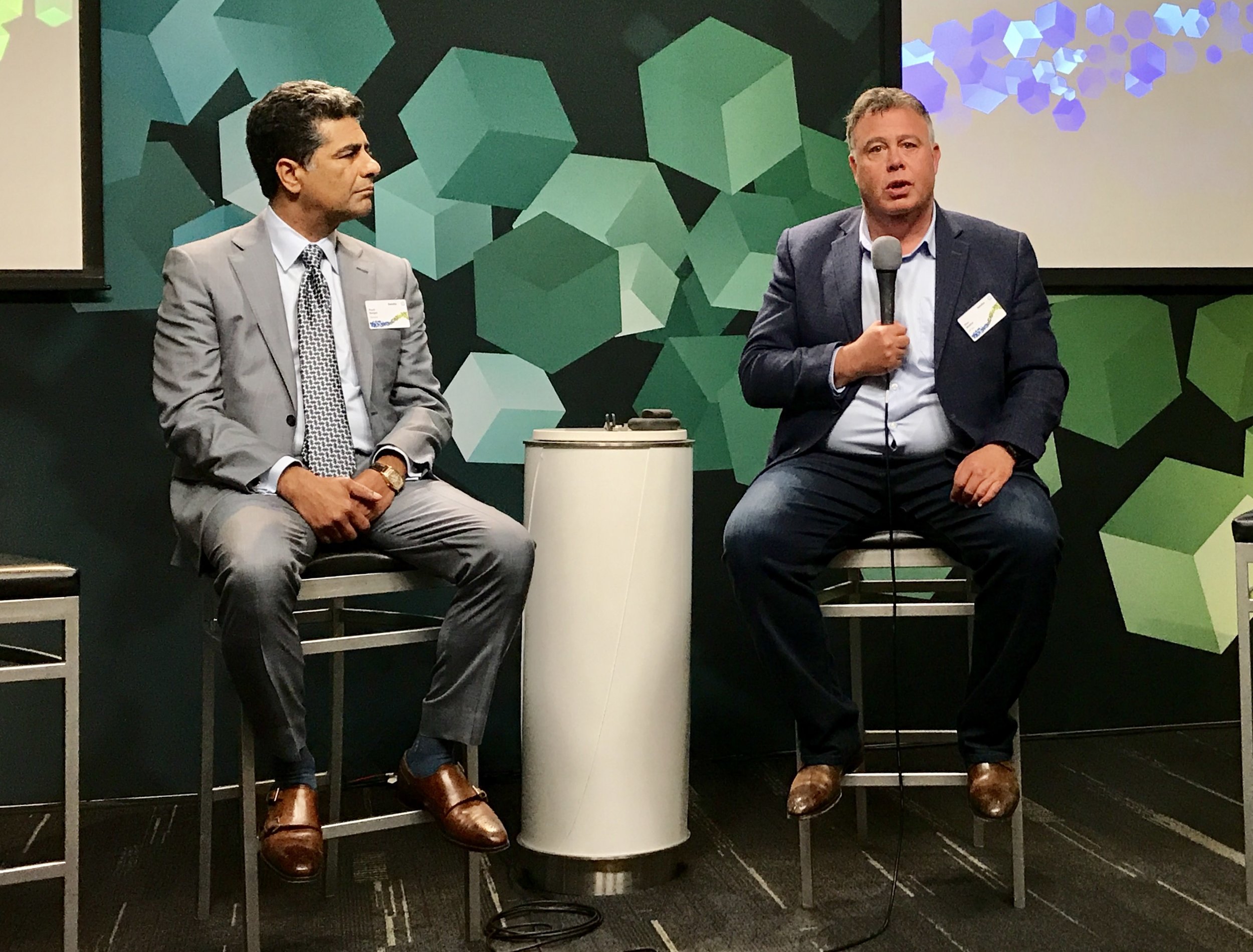  Deloitte CEO Punit Renjen talks with HP CEO Dion Weisler 