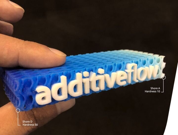  Example of a 3D printed part with gradient design generated by FormFlow [Source: Additive Flow] 