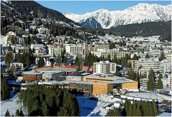  Davos Congress Centre located in Davos, the biggest tourism metropolis of the Swiss Aalps [Source:  Wikimedia ] 