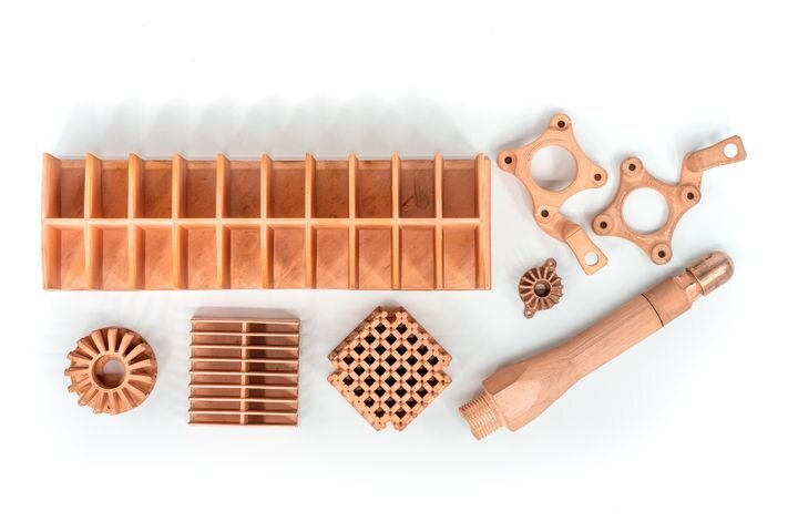 Copper metal 3D printed parts [Source: Markforged] 