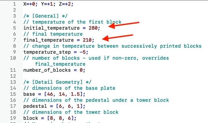 Only two parameters to change to generate a different temperature tower 3D model [Source: Fabbaloo]