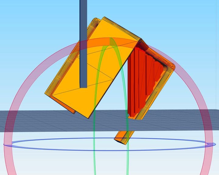 Adding manual support structures to a temporarily rotated 3D model in Simplify3D [Source: Fabbaloo]