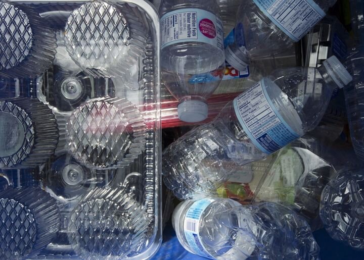 Typical waste plastic, destined for recycling or to become microplastic [Source: Jonathan Hayward/The Canadian Press]