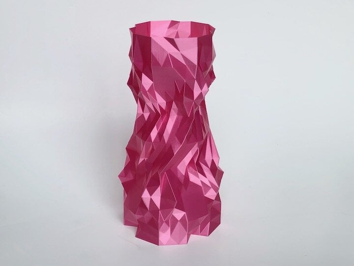 Incredibly beautiful vase 3D print using FIBERSILK METALLIC material [Source: Fabbaloo]