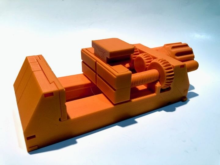 3D printed and assembled vise using Fiberlogy IMPACT PLA [Source: Fabbaloo]