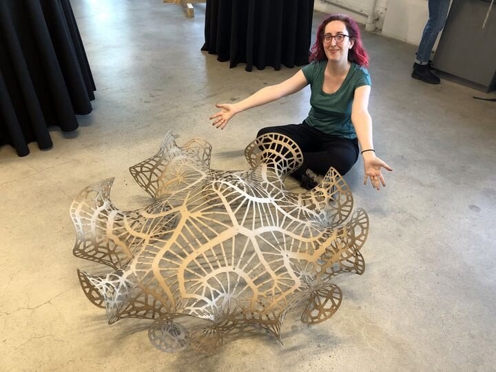 Jessica Rosenkrantz testing 2D-&gt;3D assembly processes for the Puzzle Cell Complex [Source: Nervous System]