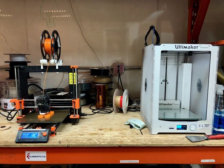 The two 3D printers involved in the “long hair incident” [Source: Fabbaloo] 