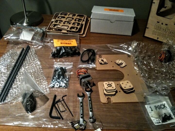  Some of the many parts required to build an early desktop 3D printer [Source: Fabbaloo] 