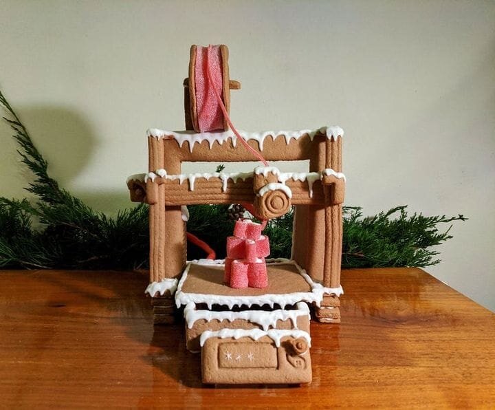  A gingerbread 3D printer, made using 3D printing [Source: Instructables] 