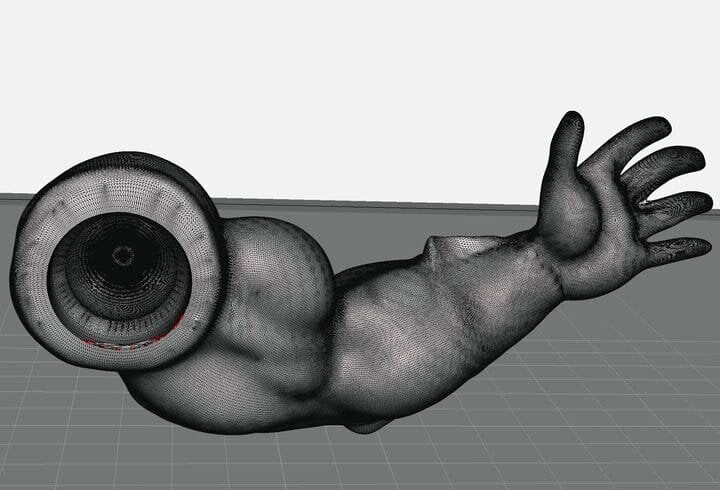  3D model of Skeletor’s left arm [Source: Fabbaloo] 