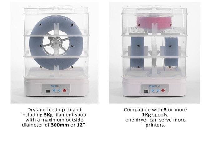  The PrintDry Filament Dryer 2.0 can handle large-sized 3D print spools [Source: PrintDry] 