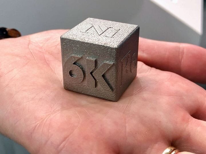  A 3D printed metal cube made from an impossible alloy of six high-entropy metals [Source: Fabbaloo] 