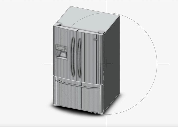  The downloaded 3D model of a GE refrigerator [Source: Fabbaloo] 