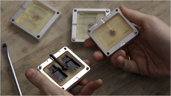  3D printed molds in aluminum frames [Source: SolidSmack] 
