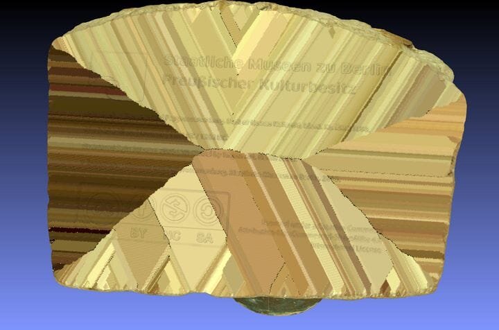  CC license on the bottom of the official Nefertiti 3D scan [Source: Fabbaloo] 