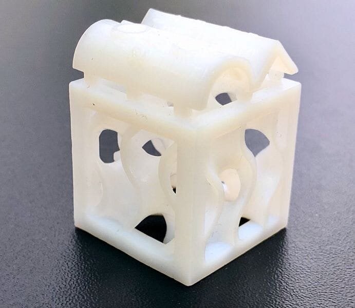  A finely detailed 3D print made from PTFE by 3M [Source: Fabbaloo] 