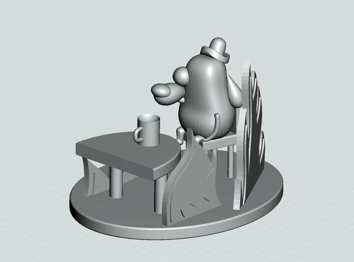  This Is Fine 3D model shown from an unusual angle [Source: Fabbaloo] 
