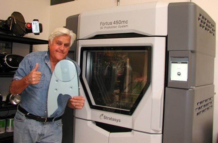  Jay Leno with his own Fortus 450mc 3D printer [Source: Stratasys] 