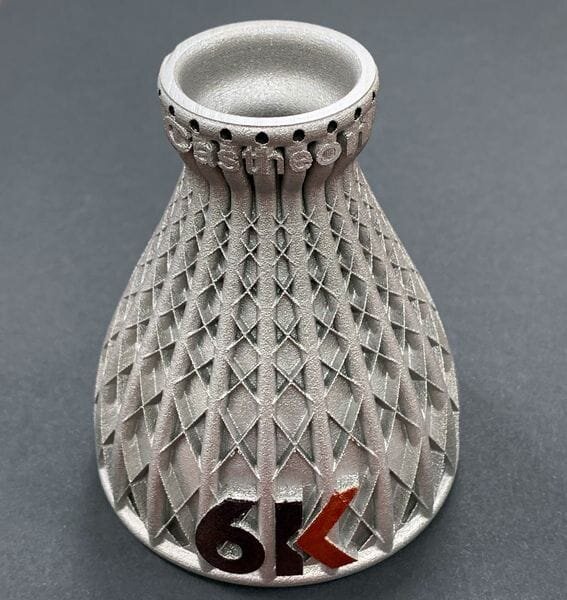  3D printed metal rocket nozzle using 6K Additive metal powder [Source: 6K Additive] 
